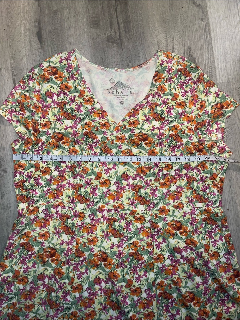 Sahalie Cottagecore Dress Womens 2X Multicolor Micro Floral Maxi Ankle - Picture 8 of 10